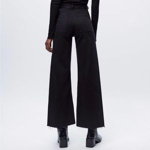 Zara High-Waisted ZW Sailor Straight Jeans in Black